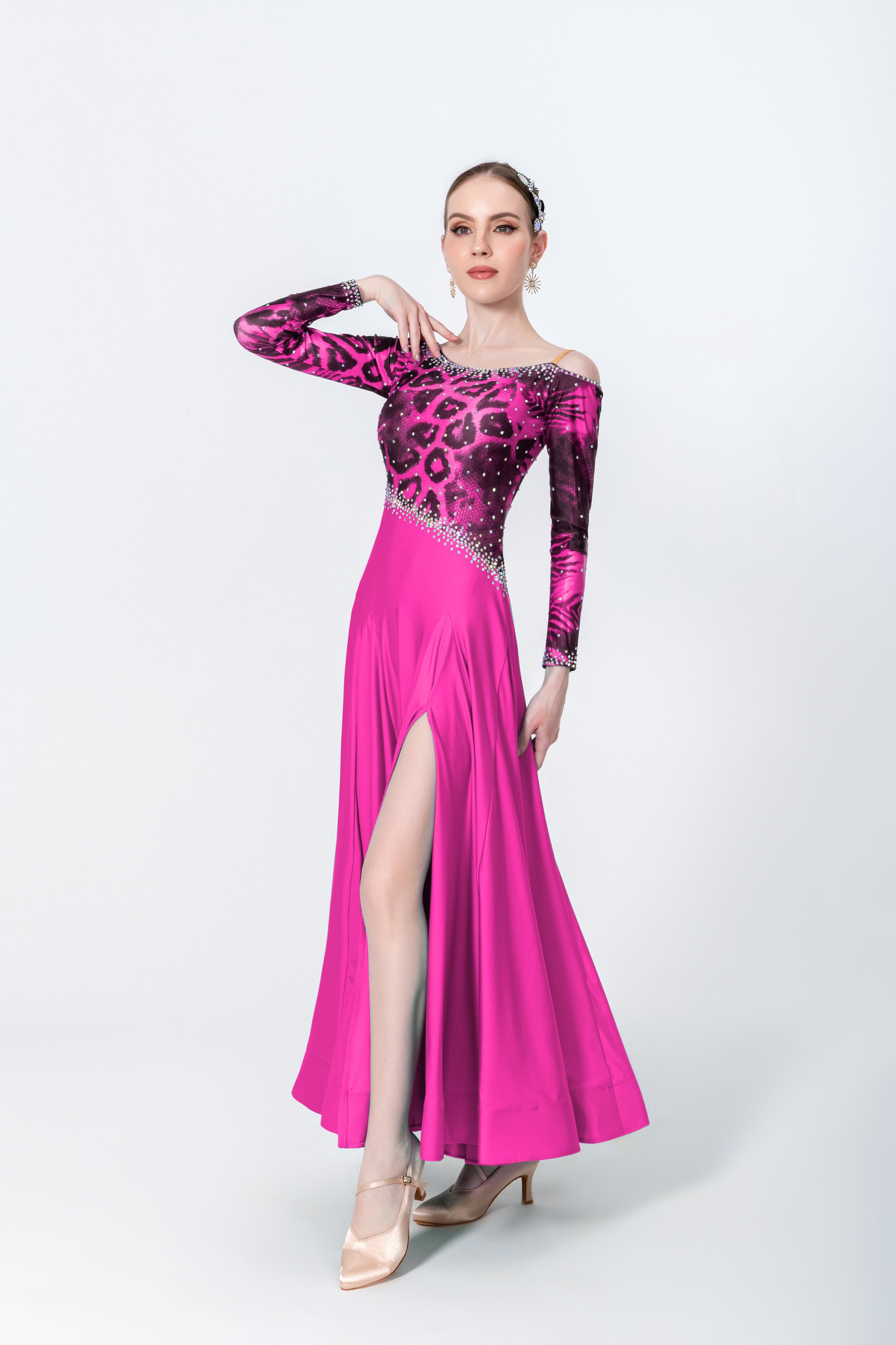 Rayon and Lycra Rhinestone Ballroom Dress Standard/Smooth 