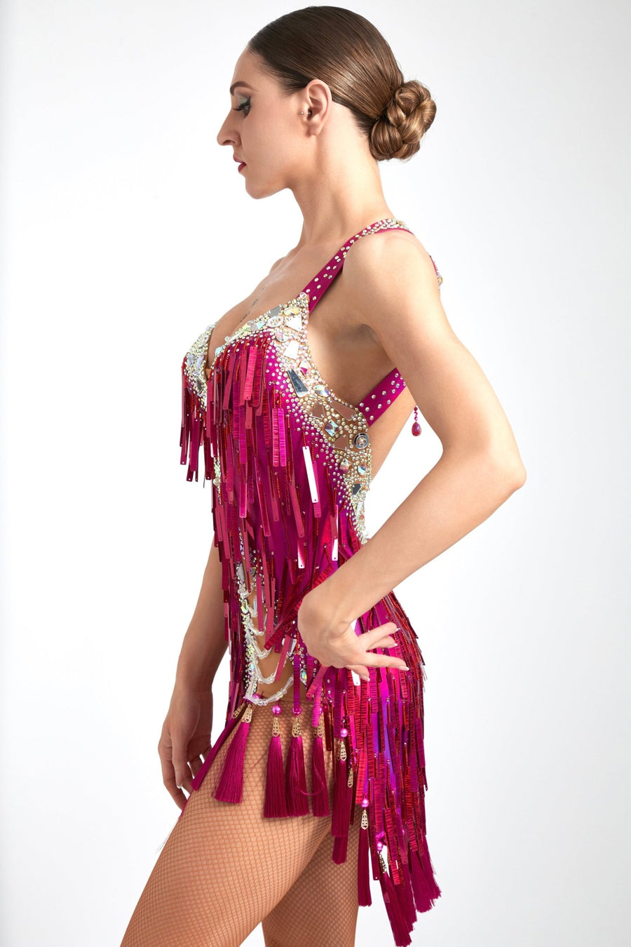 Laser Paillette Latin Performance Dress Latin/Rhythm # L5009 - Unika Dancewear