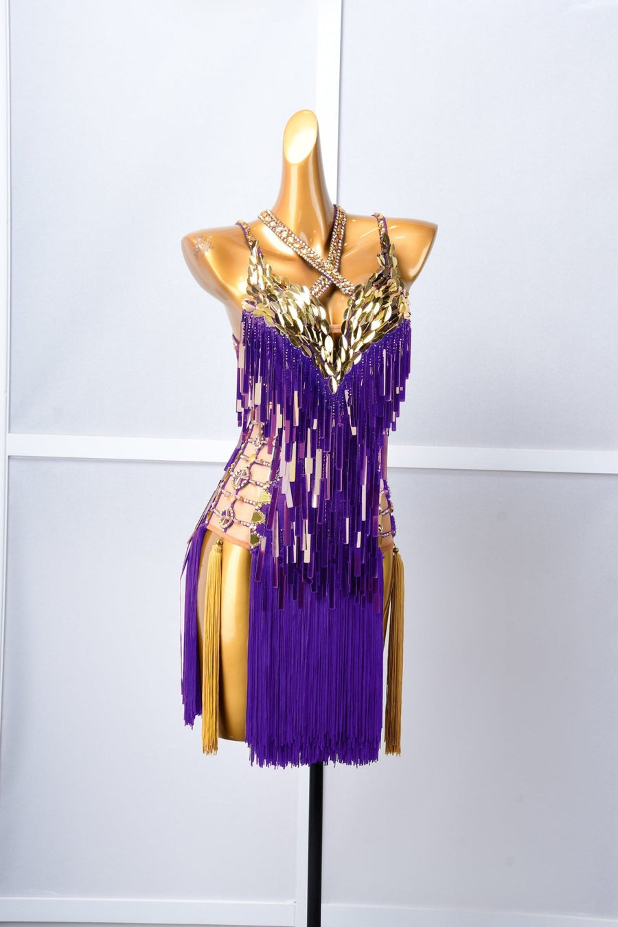 Paillette and Fringe Crystallized Latin Dress Latin/Rhythm #L6002 - Unika Dancewear