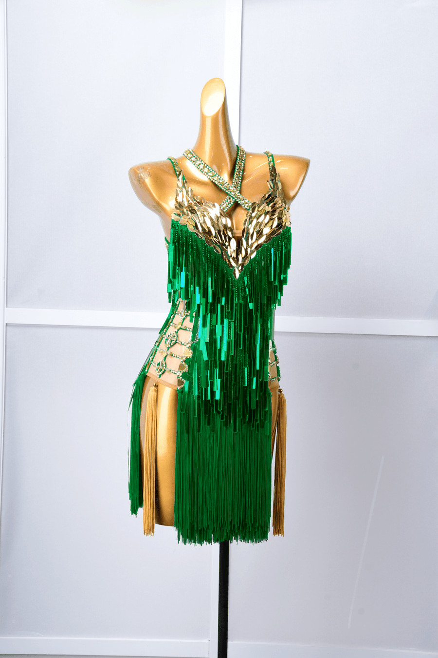 Paillette and Fringe Crystallized Latin Dress Latin/Rhythm #L6002 - Unika Dancewear