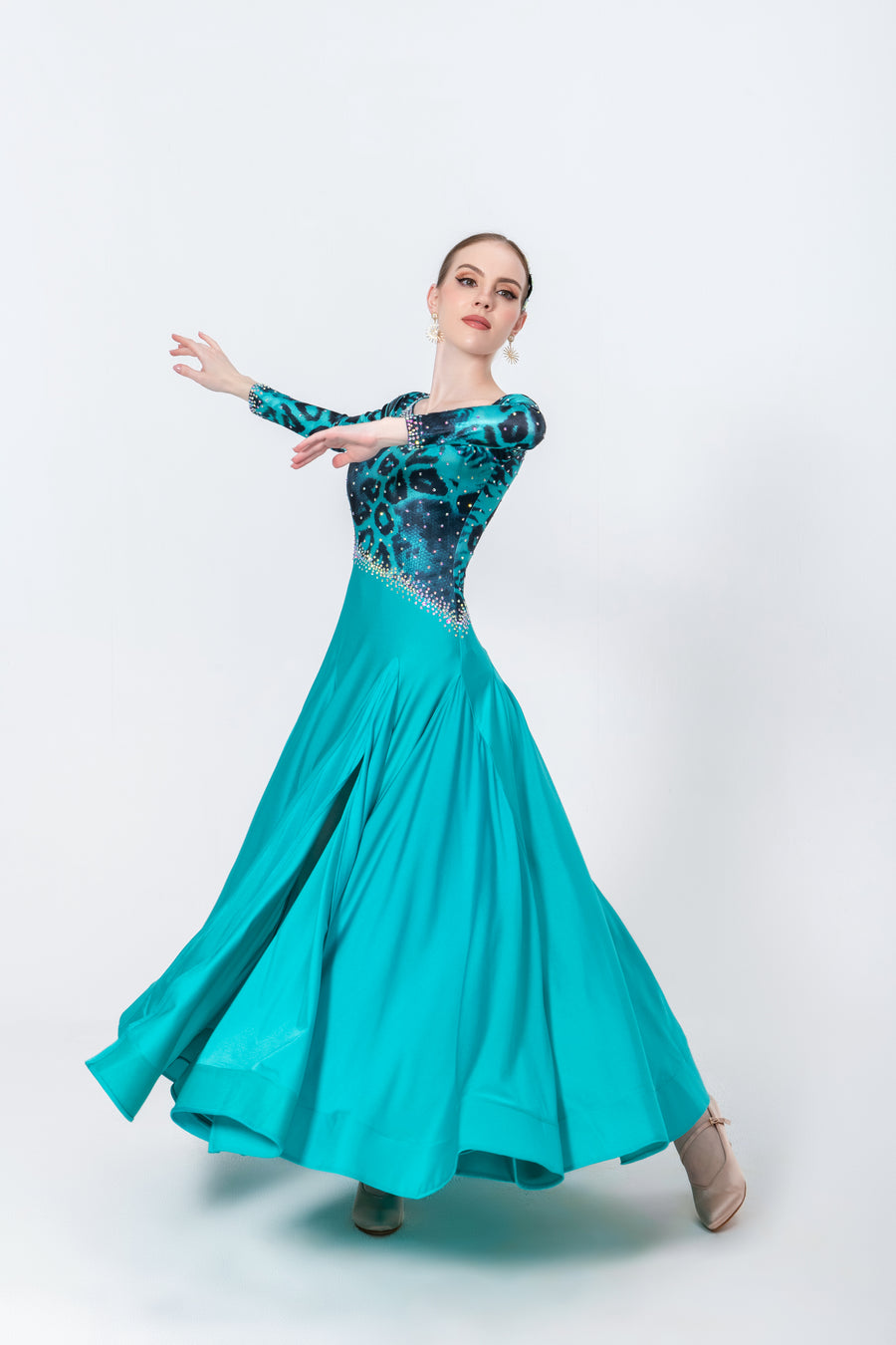 Rayon and Lycra Rhinestone Ballroom Dress Standard/Smooth # M3500