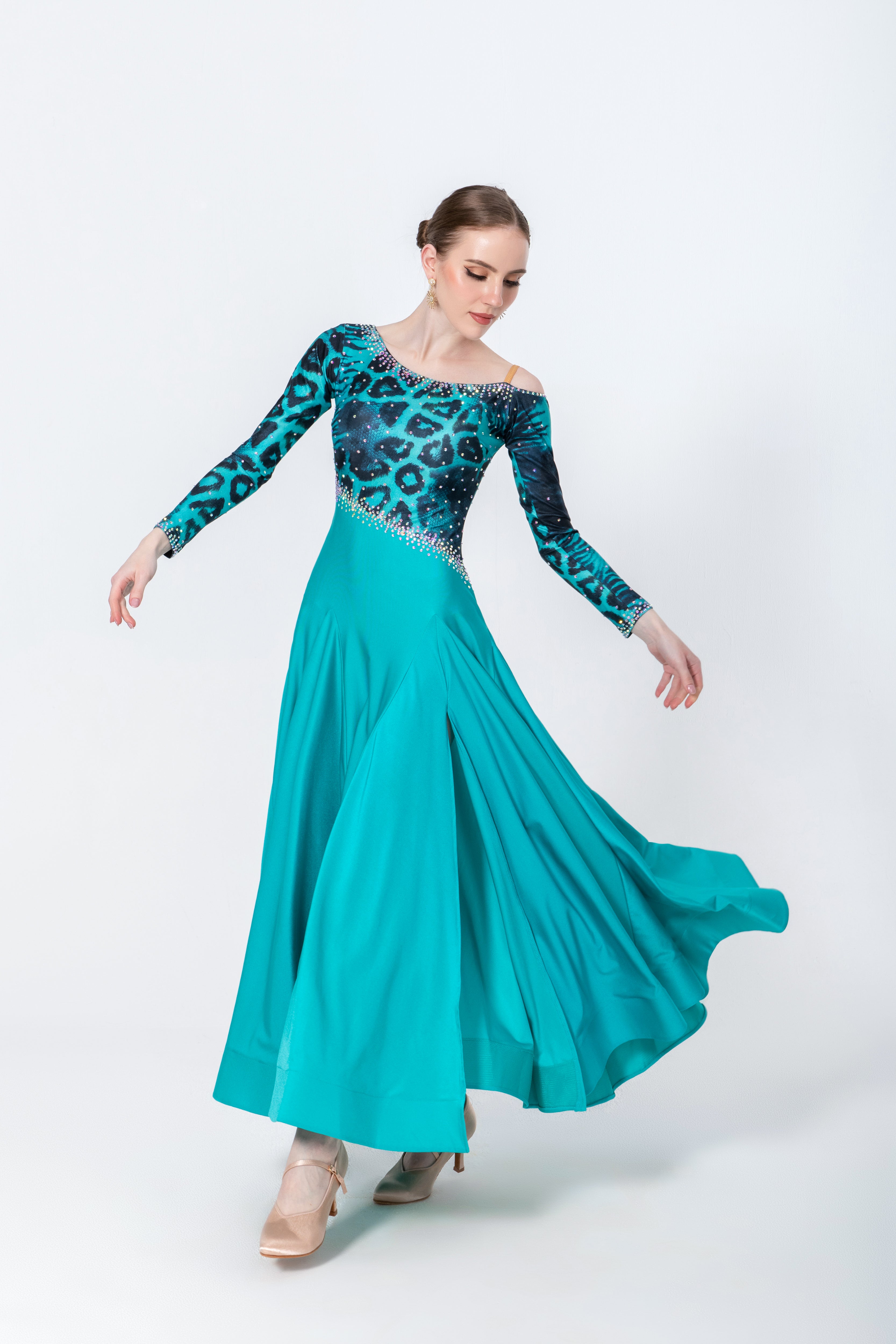 Rayon and Lycra Rhinestone Ballroom Dress Standard/Smooth 